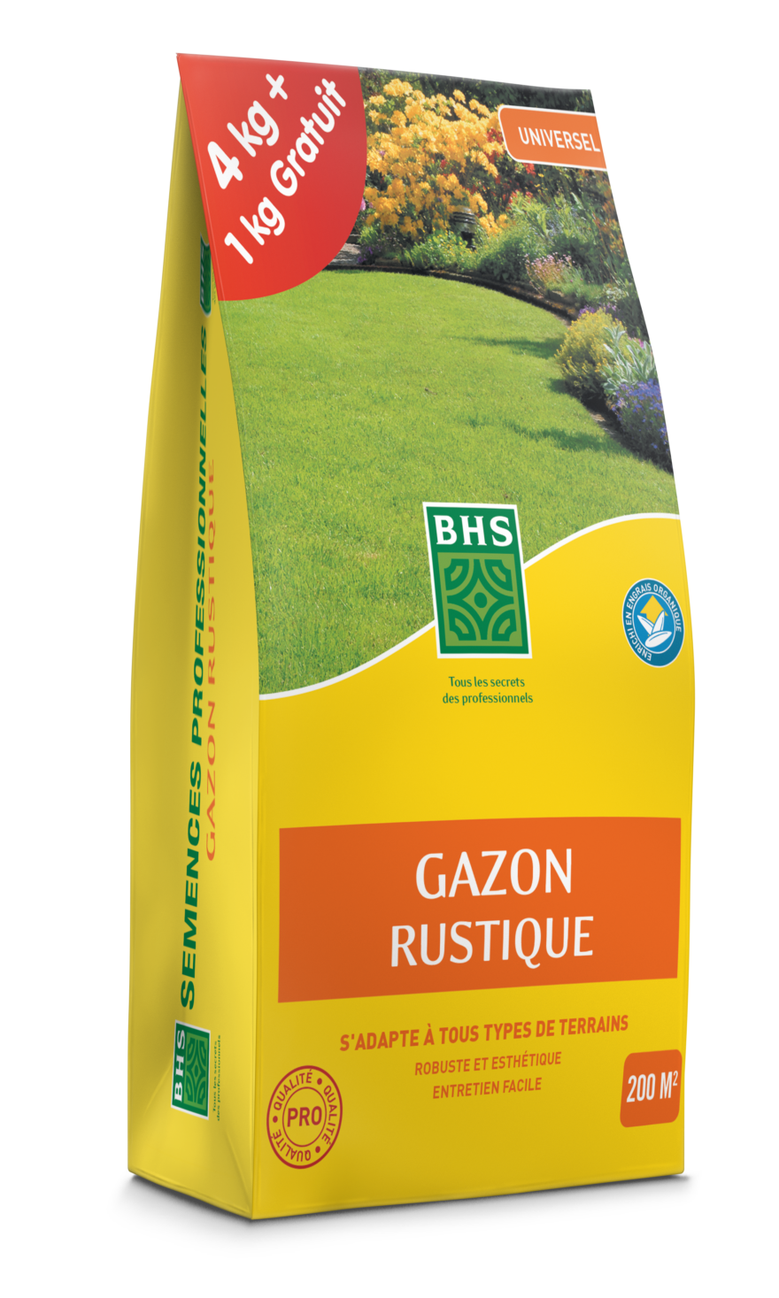 Gazon Rustique Enrichi Les Doigts Verts - 1 Kg - Idéal Pour Pelouse Résistante Et Peu D'entretien