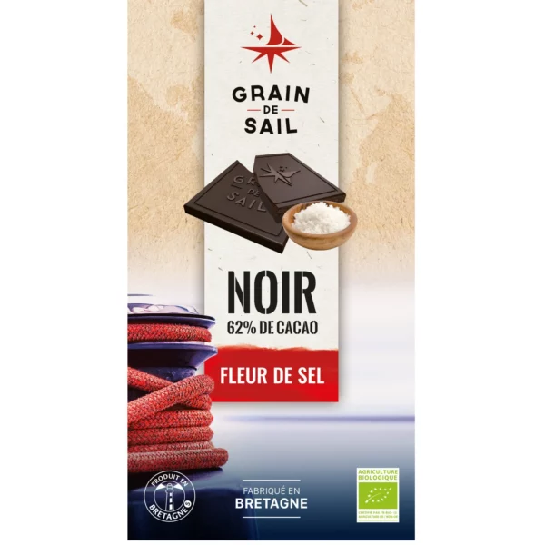 TABLETTE GRAIN DE SAIL NOIR FLEUR DE SEL BIO 100G